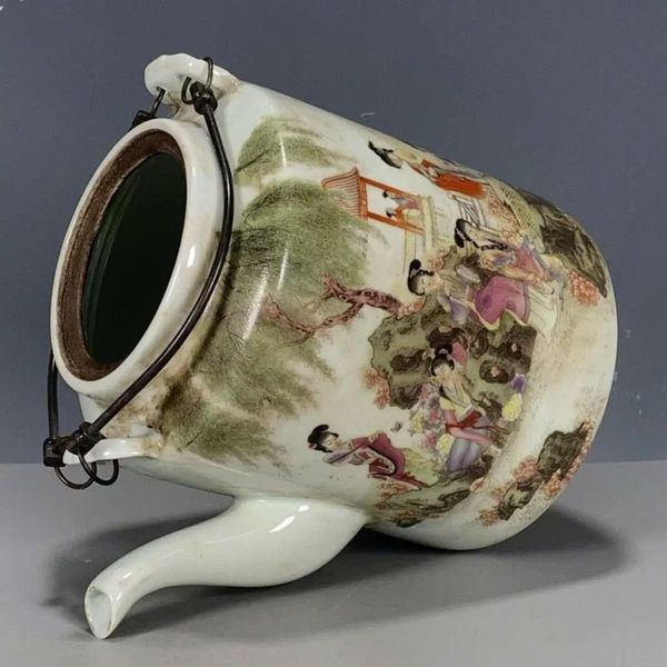  Ấm trà pastel dân gian cổ BKCEVN-9053 