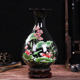  BÌNH GỐM ĐEN HOA SEN BKCEVN-9127 