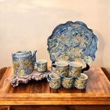  Ấm chén độc bản khay tròn lượn đồng BKCEVN-9139 