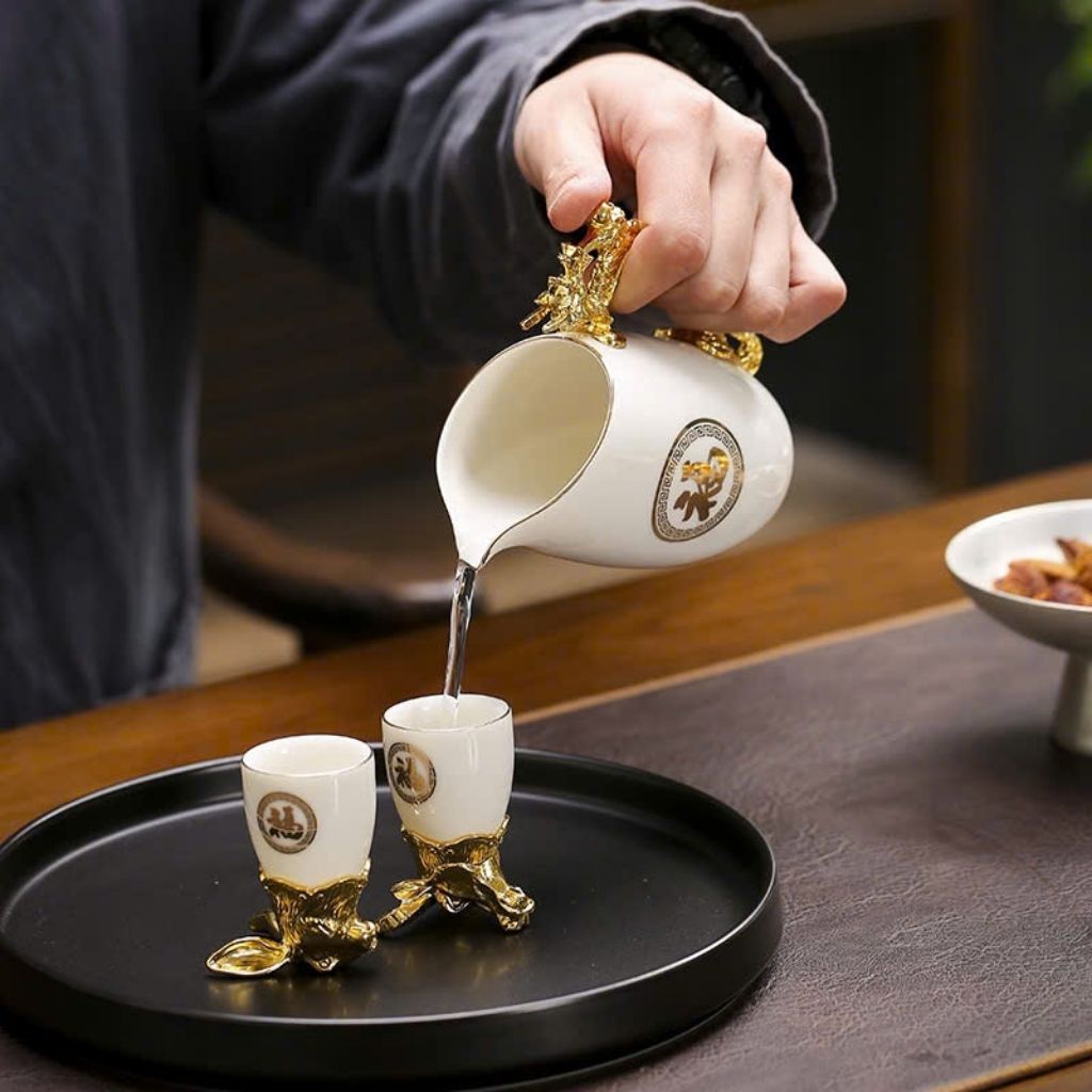  Bộ Bình & Chén Rượu Gốm Sứ 12 Con Giáp BKCECN-9192 