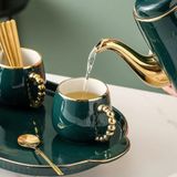  Set bình trà gốm cao cấp tay cầm vàng BKCEVN-9207 