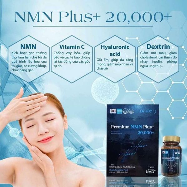  Viên uống trẻ hóa da Premium NMN Plus Hàn Quốc chính hãng BKHEKR-9147 