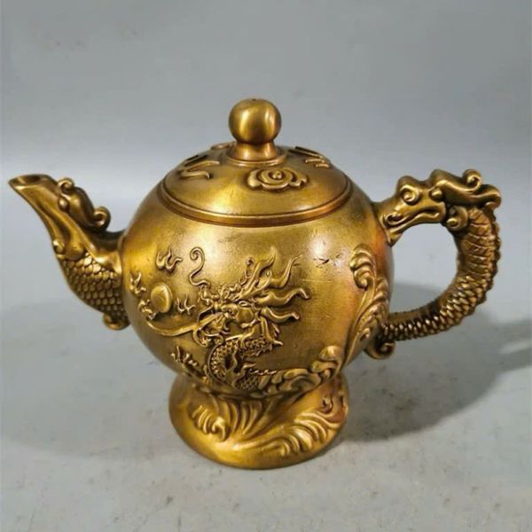  Ấm trà rồng cổ cầm tay trang trí BKMEVN-9063 