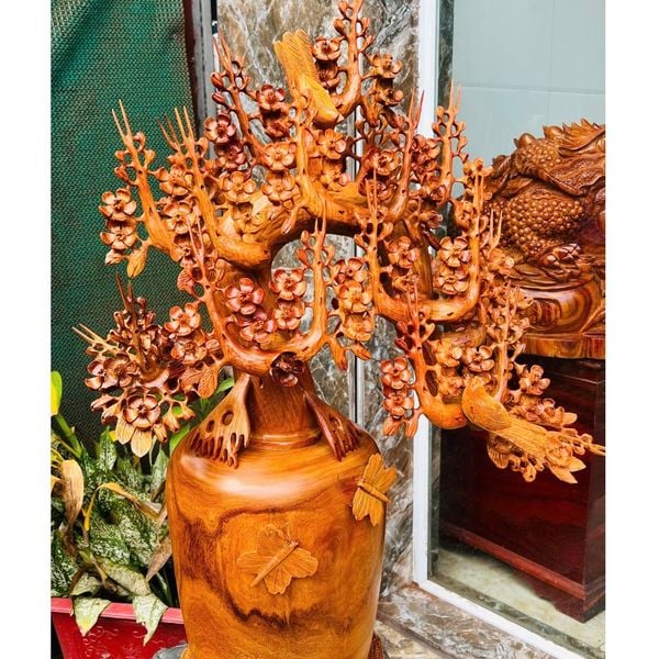  Bình hoa mai gỗ hương ta BKWOVN-9073 