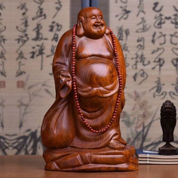  Tượng di lặc gỗ hương BKWOVN-9132 