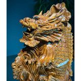  Tượng Cá Chép Hoá Rồng gỗ ngọc am BKWOVN-9170 