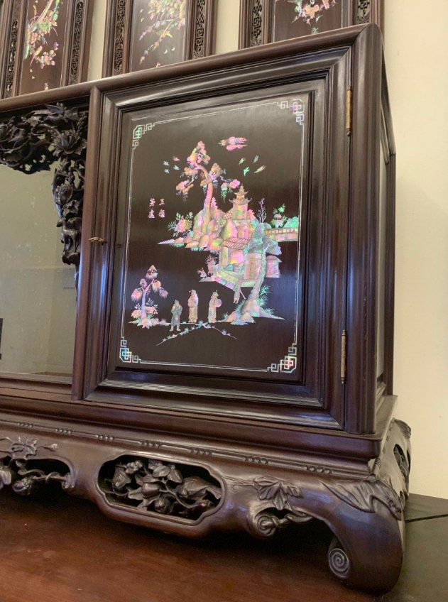  Tủ chè gỗ gụ khảm ốc đẹp 