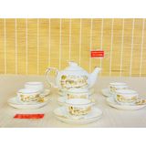  Bộ ấm chén họa tiết làng quê vẽ vàng 