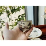 Bộ ấm chén họa tiết Sơn Thủy hoàng gia vẽ vàng Bát Tràng 500ml 