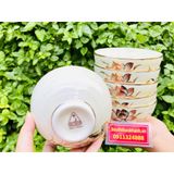  Nghệ thuật gốm sứ bộ bát ăn men kem sen hồng -Bảo Khánh 