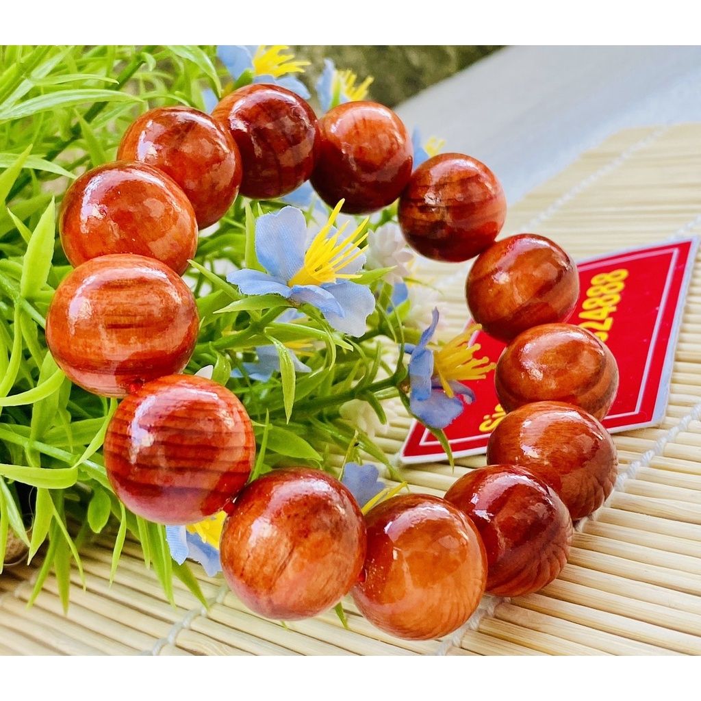  Chuỗi Vòng Tay Gỗ huyết long Chuẩn Vân Tự Nhiên 13 Hạt-Siêu Thị Bảo Khánh 