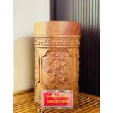  Đồ gỗ Bảo Khánh -Hũ đựng chè tứ quý gỗ hương 