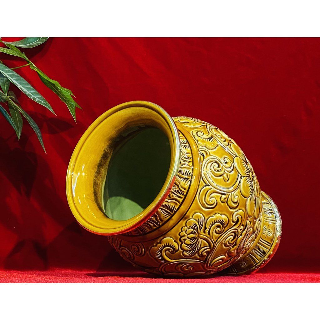  Bình hoa để bàn,trang trí chất liệu gốm Bát Tràng cao cấp 30cm 
