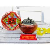  Xông trầm chế tác từ gỗ hương-nắp trạm trổ long phụng tinh xảo (loại 10cm) 