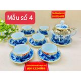  Bộ Ấm Chén gốm sứ Bát Tràng hoạ tiết thất hiền bọc đồng cao cấp 350ml BKCEVN-8169 