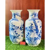  Lục bình men lam vẽ phong cảnh 