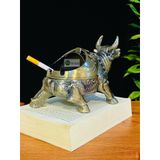  Gạt tàn đồng họa tiết cổ trạm trổ trâu loại 15cm 