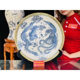  Đĩa gốm trang trí,để bàn đẹp chính hãng Bát Tràng-Gốm sứ Bảo Khánh 