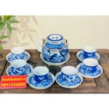  Bộ ấm trà,ấm chén Bát Tràng đẹp,chính hãng 350ml 