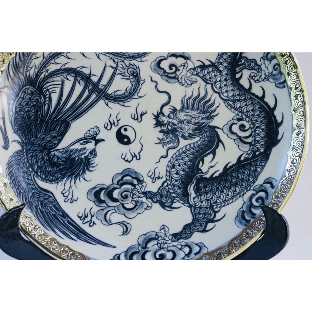  Đĩa cảnh long phụng bọc đồng-Siêu thị Bảo Khánh 
