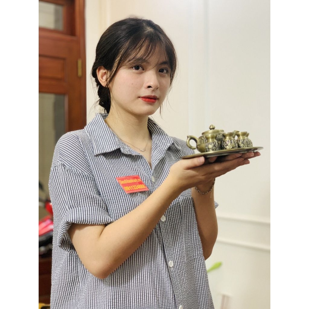  Bộ ấm chén đồng dáng cổ cao cấp 