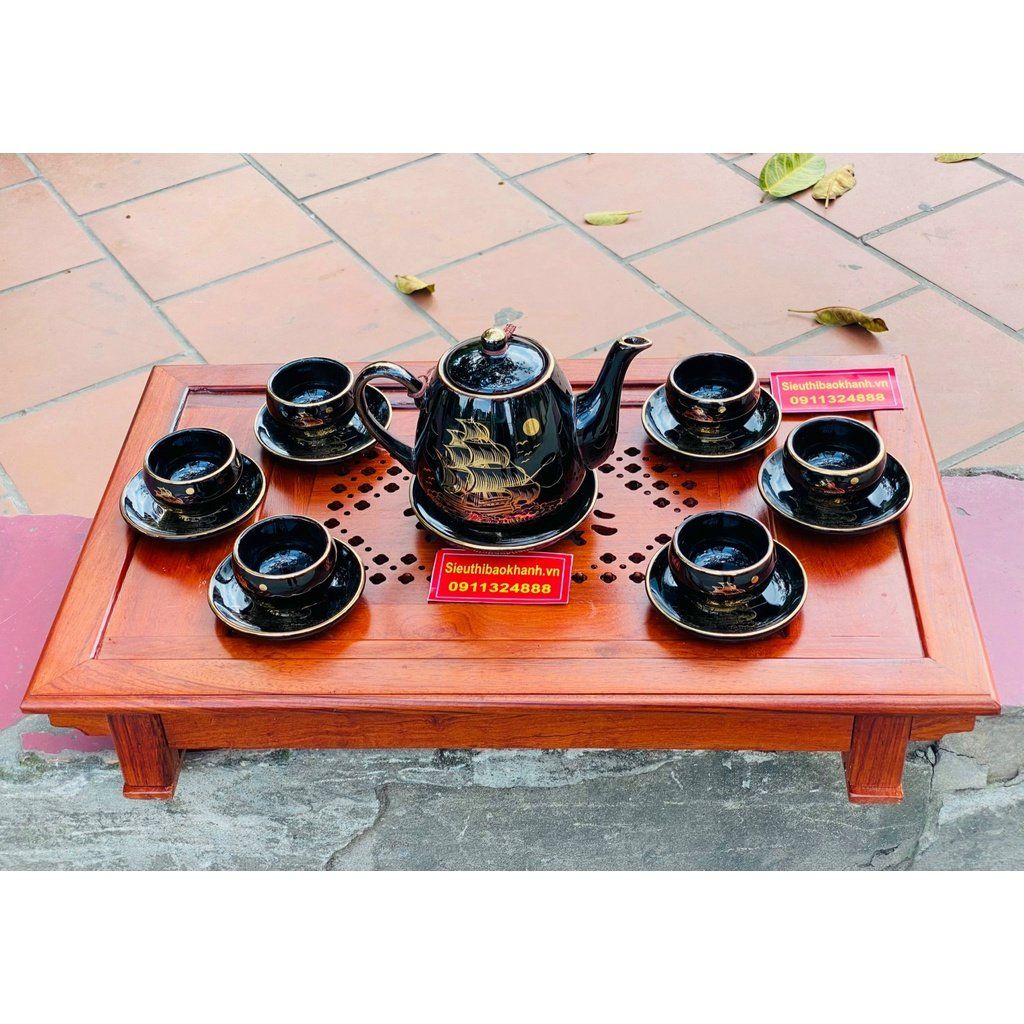  Bộ ấm chén Bát Tràng Thuận Buồm Xuôi Gió  BKCEVN-8167 