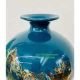  Bình hút lộc Bát Tràng Hoa Phù Dung vẽ vàng cao 25cm 