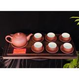  Bộ ấm chén tử sa Bát Tràng đẹp,chính hãng 350ml 