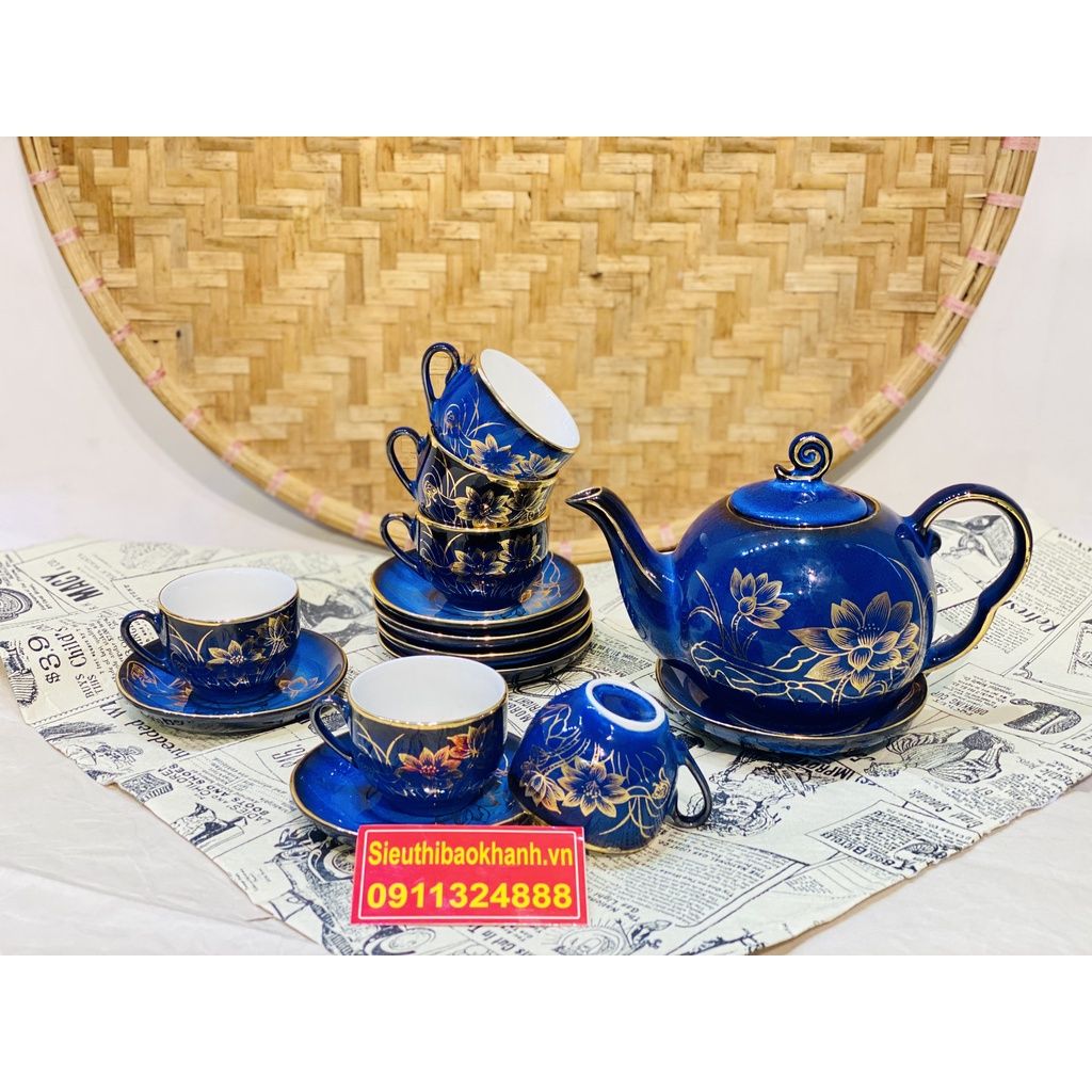  Bộ ấm chén,ấm trà Đẹp chính hãng Bát Tràng-Gốm sứ Bảo Khánh 