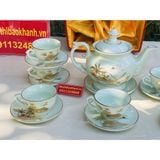  Siêu Thị Bảo Khánh-Bộ ấm chén men kem làng quê Việt Nam 