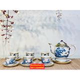  Bộ ấm chén uống trà Đẹp,cao cấp chính hãng Bát Tràng 350ml 