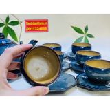  Bộ ấm chén hỏa biến men xanh xuất xứ Bát Tràng 