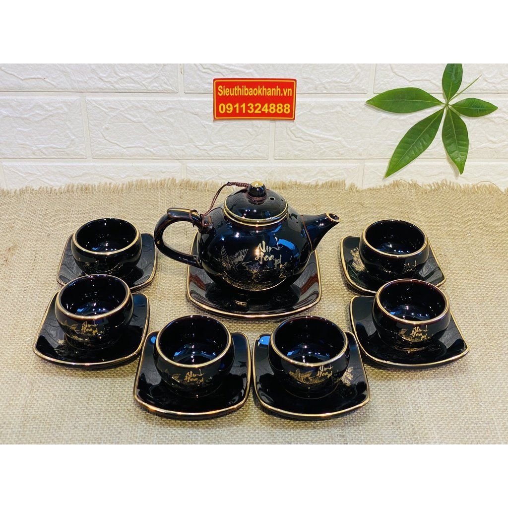 Bộ ấm chén Bát Tràng Vinh Hoa Phú Quý vẽ vàng 24k BKCE-001530VN-0012 