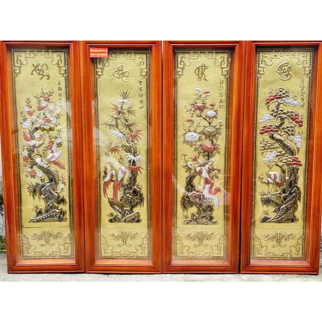  Tranh treo,tranh phong thủy trang trí phòng khách chất liệu đồng cao cấp 