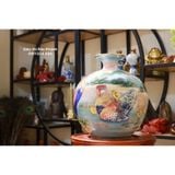  Bình hút lộc Bát Tràng họa tiết Gia Đình Gà 