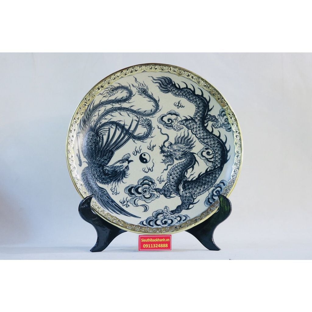  Đĩa cảnh long phụng bọc đồng-Siêu thị Bảo Khánh 