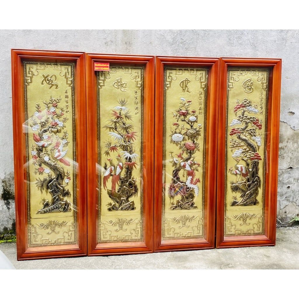  Tranh treo,tranh phong thủy trang trí phòng khách chất liệu đồng cao cấp 