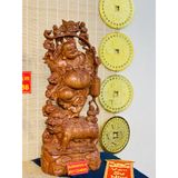  [PHONG THỦY TẠI GIA]-Tượng Di Lặc Bồ Tát Gỗ Hương 60cm-Phong Thủy Bảo Khánh 