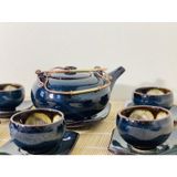  Bộ ấm trà hỏa biến men xanh Bát Tràng BKCEVN-8005 