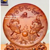  Đĩa cảnh Lý Ngư Vọng Nguyệt 