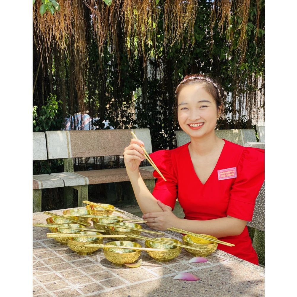  Bộ bát đũa hợp kim đồng mạ vàng -Siêu thị Bảo Khánh 