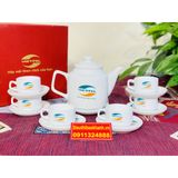  Bộ ấm chén,ấm trà men trắng Bát Tràng cao cấp chính hãng 350ml 
