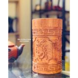  Đồ gỗ Bảo Khánh -Hũ đựng chè tứ quý gỗ hương 