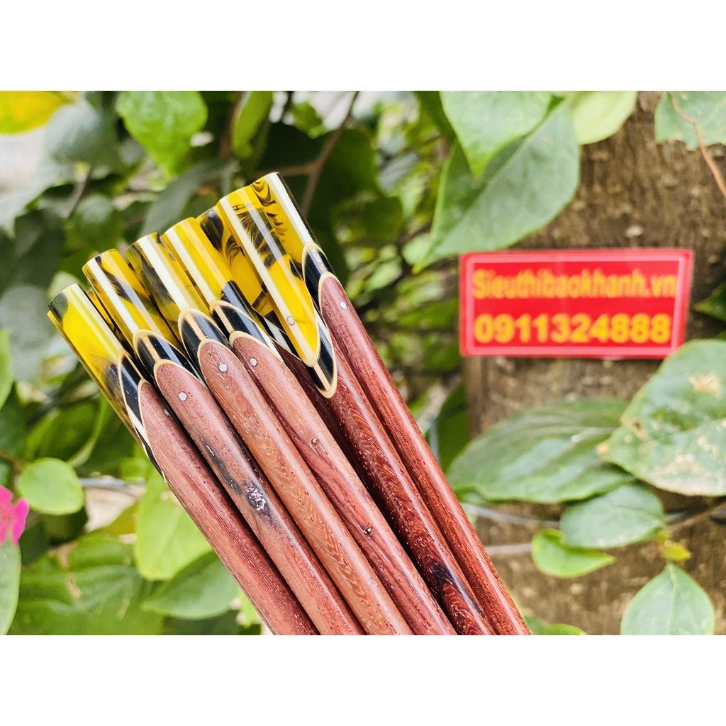  [HÀNG CAO CẤP]-Đồ thờ cúng-Bộ đũa gỗ cẩm mic sừng-Bảo Khánh Việt Nam 