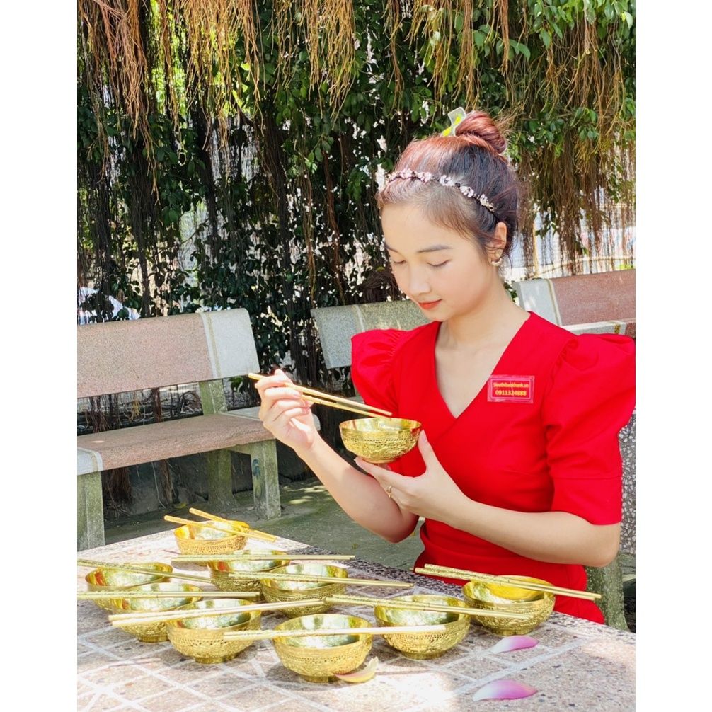  Bộ bát đũa hợp kim đồng mạ vàng -Siêu thị Bảo Khánh 