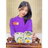  Bộ bát vẽ hoa kèm phụ kiện xuất xứ Bát Tràng 