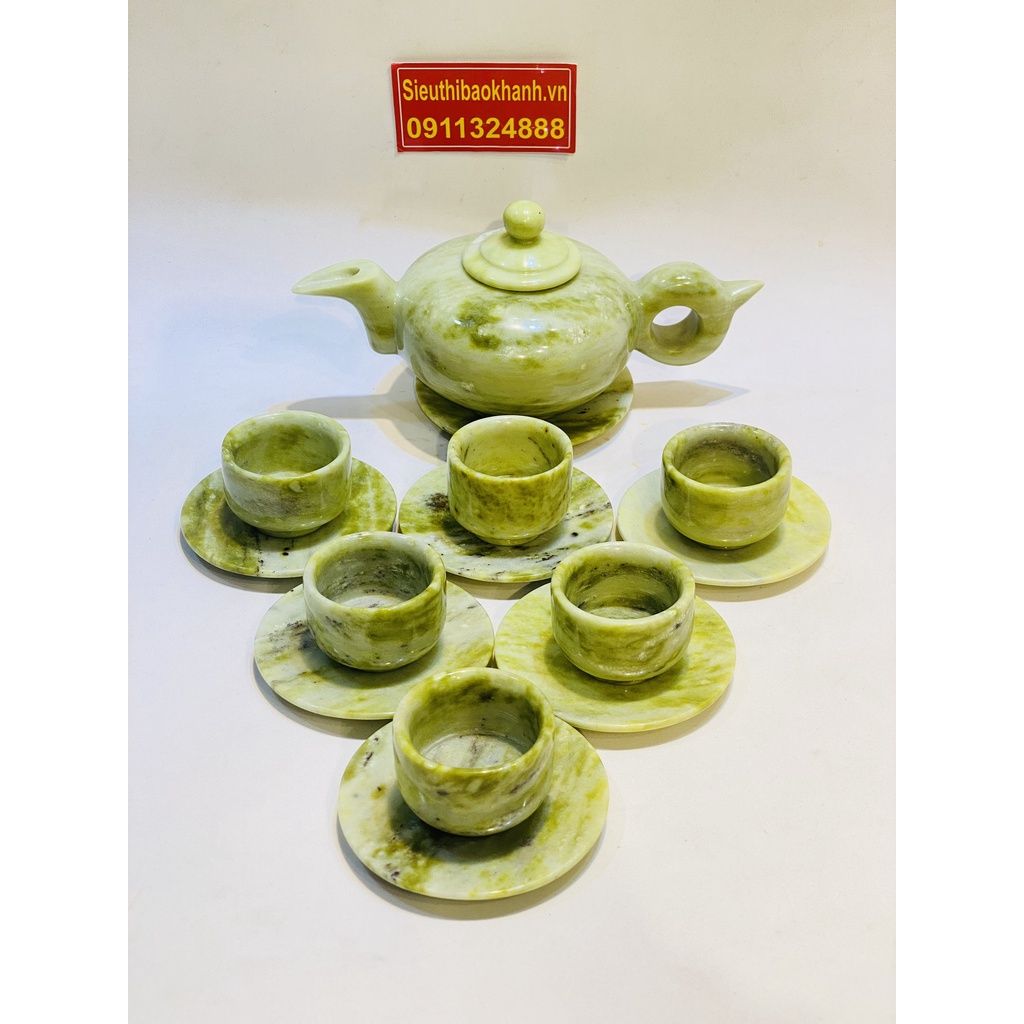  Bộ ấm trà đá ngọc nguyên khối Pakistan cao cấp 