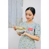  Bộ điếu bát men rạn Bát Tràng vẽ Hoa Sen cao cấp BKCE-001360VN-1415 