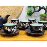  Bộ ấm chén tử sa Hoa Mai chính hãng Bát Tràng 350ml 