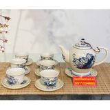  Bộ ấm chén,ấm trà Đẹp men rạn Bát Tràng cao cấp 400ml 